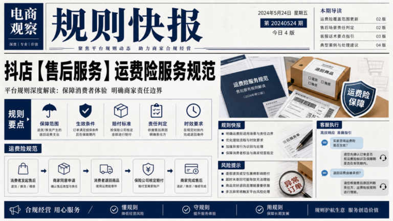 【深度解读】抖店【售后服务】运费险服务规范